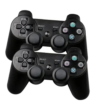 Игровой контроллер Беспроводной Bluetooth Геймпад Двойная вибрация Шестиосевой пульт дистанционного управления джойстиком Совместим с PS 3 Черный