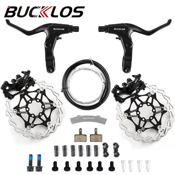 Комплект механических дисковых тормозов для горного велосипеда BUCKLOS, Рычаг переднего заднего тормозного суппорта 160 мм, Кабельная линия с плавающим ротором, Запчасти для Велосипеда