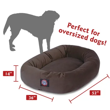 Кровать для домашних животных в виде замшевого Бублика для собак, Шоколада, очень больших принадлежностей для разведения собак