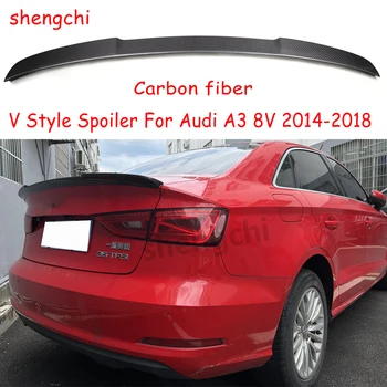 Крылья Заднего Спойлера Багажника A3 V Style Из Углеродного Волокна Для Audi A3 RS3 8V Седан 2014-2018
