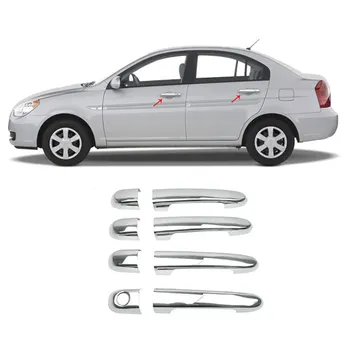 Крышки дверных ручек Hyundai Accent/Era (2005-2011) -4 двери - St. Steel - SD