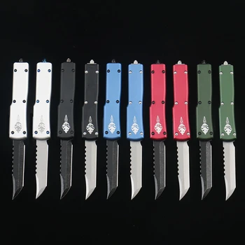 Кухонный нож для столовой из авиационного алюминиевого сплава Micro Mini X70 OTF Tech Knife Hellhound Knives D2 Blade 6061-T6