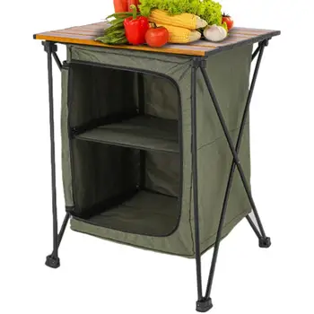 Кухонный стол для приготовления пищи на открытом воздухе, кемпинг, барбекю, Пикники, Кухонный стол, станционный шкаф, Складной стол для приготовления пищи с местом для хранения