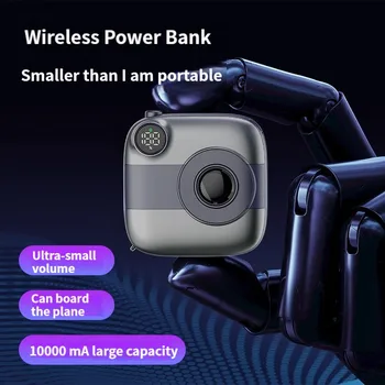 Магнитный Банк питания Портативное мини-зарядное устройство 10000mAh PD20W С беспроводной быстрой зарядкой, внешний аккумулятор для iPhone 14 13 12 11 Pro Max