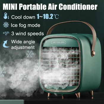 Мини-кондиционер Портативный охладитель воздуха Домашний USB Вентилятор для охлаждения личного пространства Вентилятор воздушного охлаждения Перезаряжаемый вентилятор Настольный