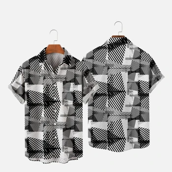 Мужская Гавайская футболка с Художественным Рисунком Y2K Hombre, Модная Рубашка с 3D Принтом, Уютная Повседневная Пляжная Одежда большого размера с коротким рукавом, 2