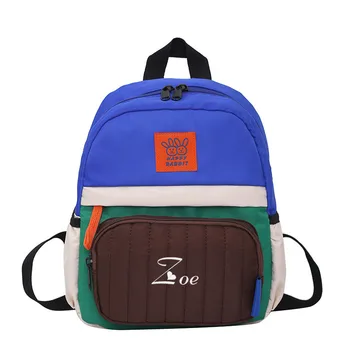 Название с вышивкой, детский рюкзак большой емкости модных контрастных цветов для путешествий на открытом воздухе