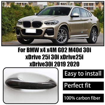 Накладка на Дверную Ручку Автомобиля из Настоящего Сухого Углеродного Волокна для BMW X4 X4M G02 M40d 30i xDrive 25i 30i xDrive25i xDrive30i 2019 2020