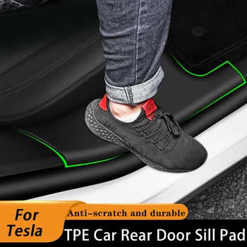 Накладки На Пороги Задней двери Автомобиля Для Tesla Model Y 2022, Защитные Коврики Для салона Автомобиля Из TPE От загрязнения, Аксессуары Tesla Model Y 2023