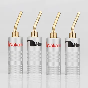 Новый высококачественный разъем Nakamichi 24K Gold Speaker Pin Angel 2mm Banana Screw Lock Plug Connector