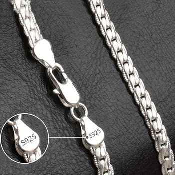 Оригинальный Серебристый Цвет, 50 см, Боковое ожерелье с цепочкой Для женщин, Мужчин, Модные Ювелирные изделия, подарки N173
