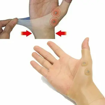 Перчатки для магнитотерапии, поддерживающие запястье и большой палец, Силиконовый Гель, Корректор давления при артрите, Обезболивающие магниты для большого пальца