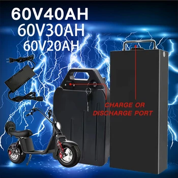 Подлинный 60V 40ah 30ah 20ah электрический мотоцикл водонепроницаемый 18650 литиевый аккумулятор 250W ~ 1800W для Citycoco scooter bicycle