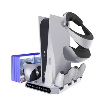 Подставка для зарядки PS VR2 PS5, Многофункциональное Охлаждающее зарядное устройство, док-станция, подставка для PS VR2, держатель для хранения шлема