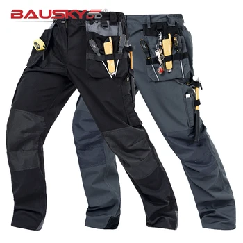 Рабочие брюки для мужчин Строительные технические рабочие Брюки со множеством карманов Прочные и износостойкие Брюки-карго для электрика