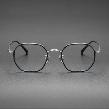 Роскошные брендовые очки из чистого титана в оправе для мужчин и женщин, Новые ретро Винтажные Квадратные очки для близорукости, Оптические очки
