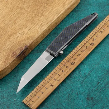 Складной нож из стали NINE THORN M390 с ручкой из углеродного волокна высокой твердости, острый уличный тактический охотничий фруктовый нож для самообороны