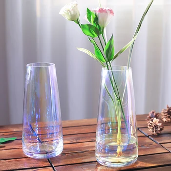 Современная стеклянная ваза Многоцветный Прозрачный Стеклянный Террариум, Ваза для цветов, Настольная Маленькая Ваза, Поделки, Свадебные украшения для дома