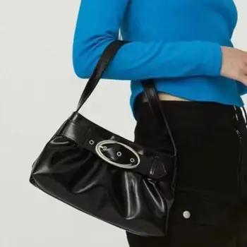 Сумка французского темперамента, однотонная сумка в корейском стиле, сумки через плечо, маленькие кошельки, сумки подмышками, женские сумки-тоут