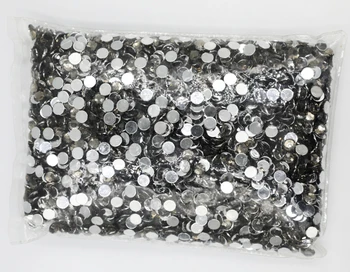 Черный бриллиантовый цвет 1,5 ~ 12 мм с плоской задней частью, круглые акриловые стразы, 3D акриловый дизайн ногтей/украшение одежды