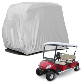 Чехол для гольф-кара на 4 пассажира 210D Oxford, водонепроницаемый пылезащитный чехол на крышу, дождевик для EZ GO, клубного автомобиля, Yamaha