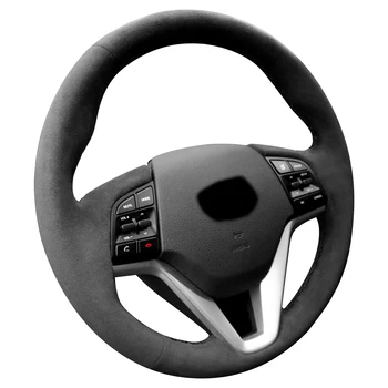 Чехол на руль из алькантары ручной работы Alfanxi, совместимый с Hyundai Tucson 2016-2023